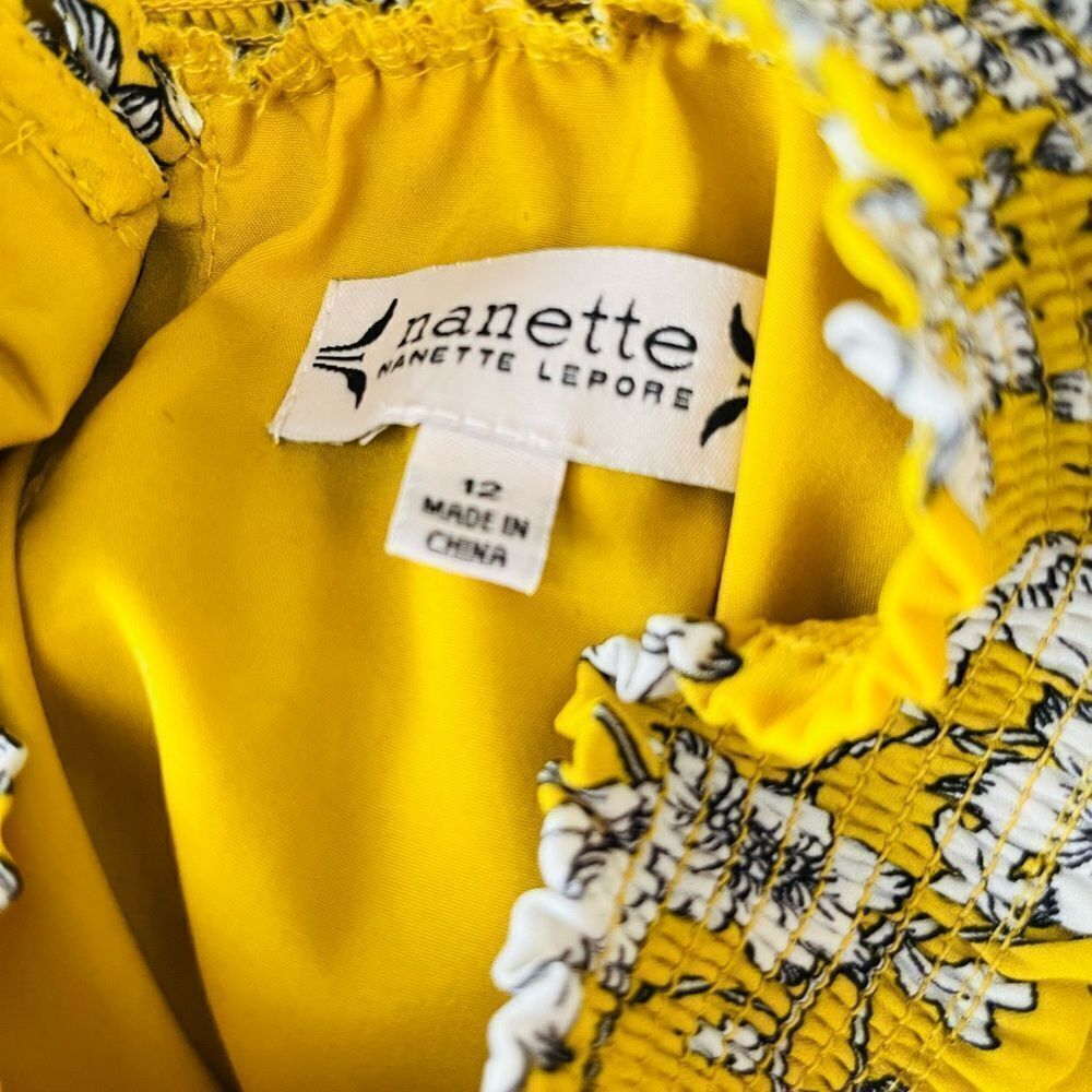 Nanette Nanette Lepore  Smocked High Neck Sleeveless Pleated Dress size 12. - Picture 11 of 11